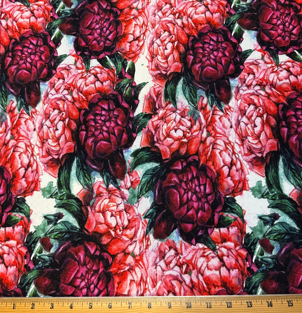 Peonies canvas fabric