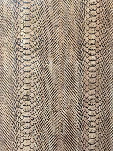 Black & Brown Alligator Cork Fabric